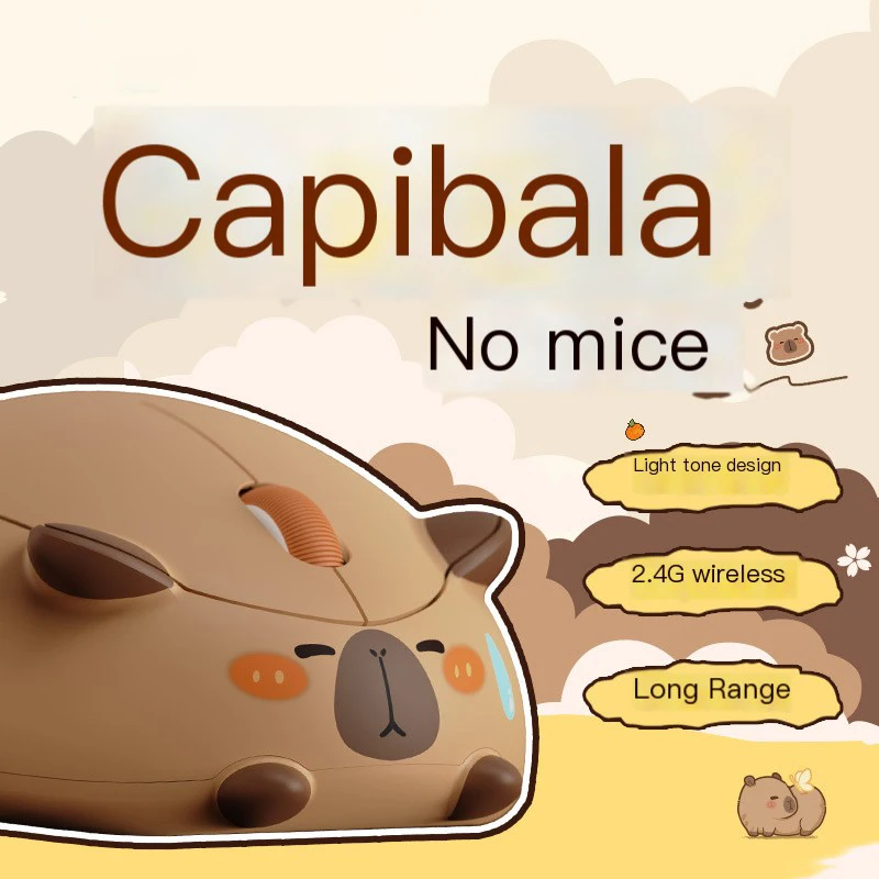 New Cute 2.4G Wireless Mouse Cat Capybara Mini Mute Long Endurance Mouse Customization Abs Cute For Mac/Win/Linux Computer