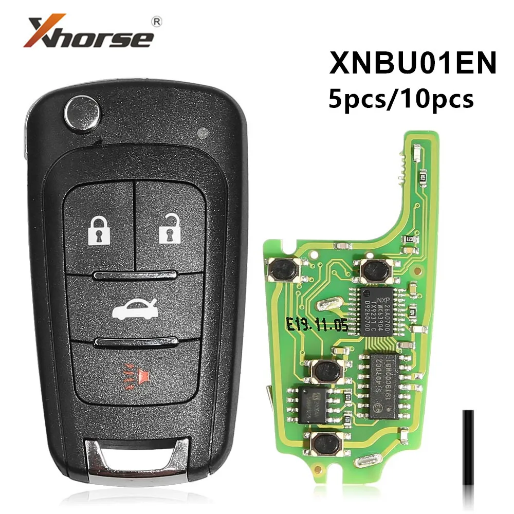 

5/10pcs Xhorse 4 Buttons XNBU01EN VVDI Wireless Remote Key Flip English Version for Buick for VVDI Mini Key Tool Max