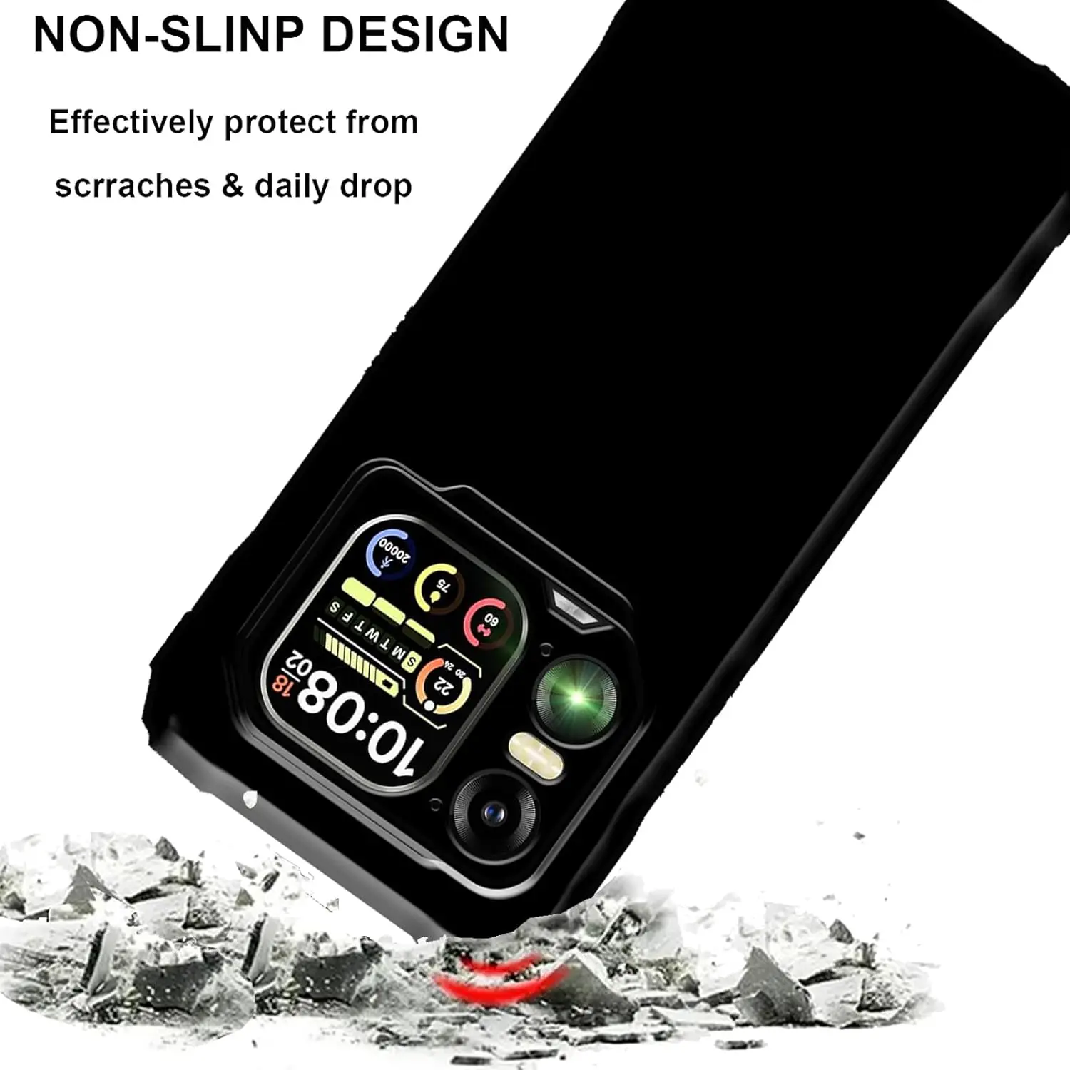 Black Transparent Soft TPU Protective Phone Case Cover