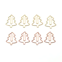 20Pcs Christmas Tree Metal Paper Clips Cute Kawaii Bookmark Memo Photo Message Clips Office Supplies Students Gifts Stationery