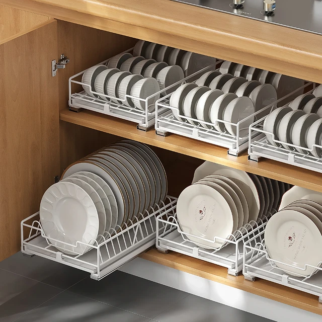 Pull Out Cabinet Organizer, Dish Rack And Storage Organizer, Metal