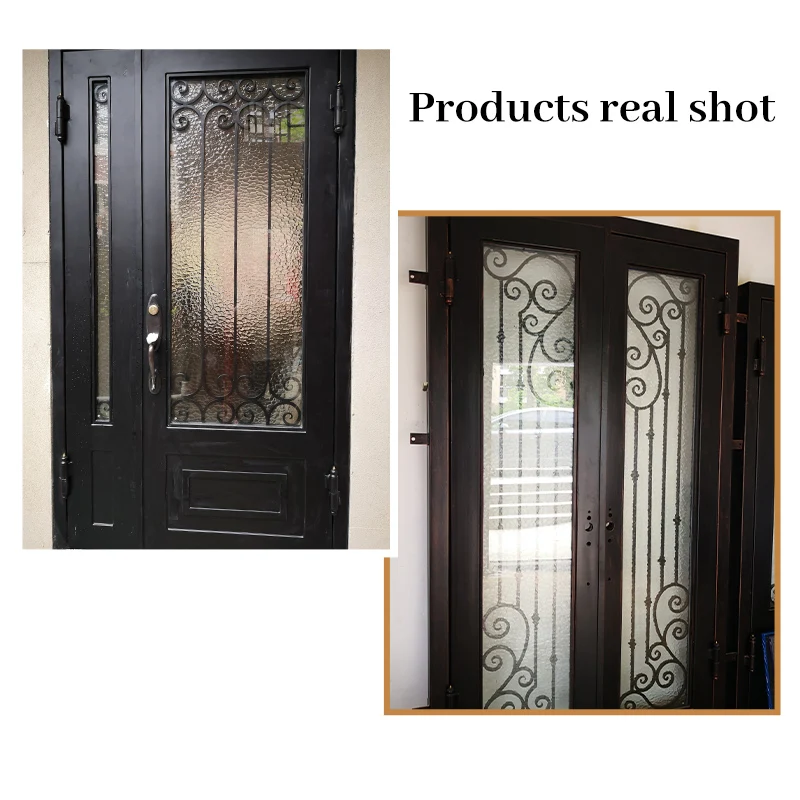 Front Double Single Steel Frenchs Wrought Iron Doors Railings Fence Balustrades Aluminum Driveway Gates China Designs images - 6