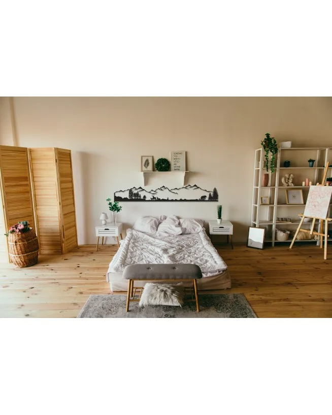 

Металлический декор с рисунком леса в стиле граффити, черная настенная декорация, для гостиной, спальни, кухни, ванной комнаты, настенное украшение