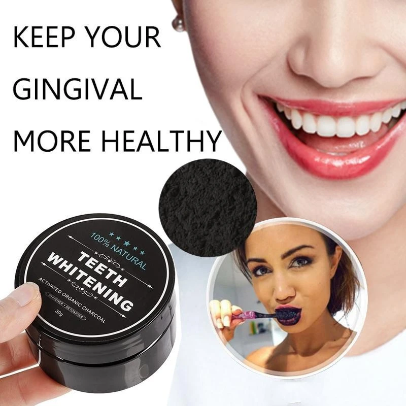 Natural Bamboo Charcoal Teeth Whitening Powder Set Strong Formula