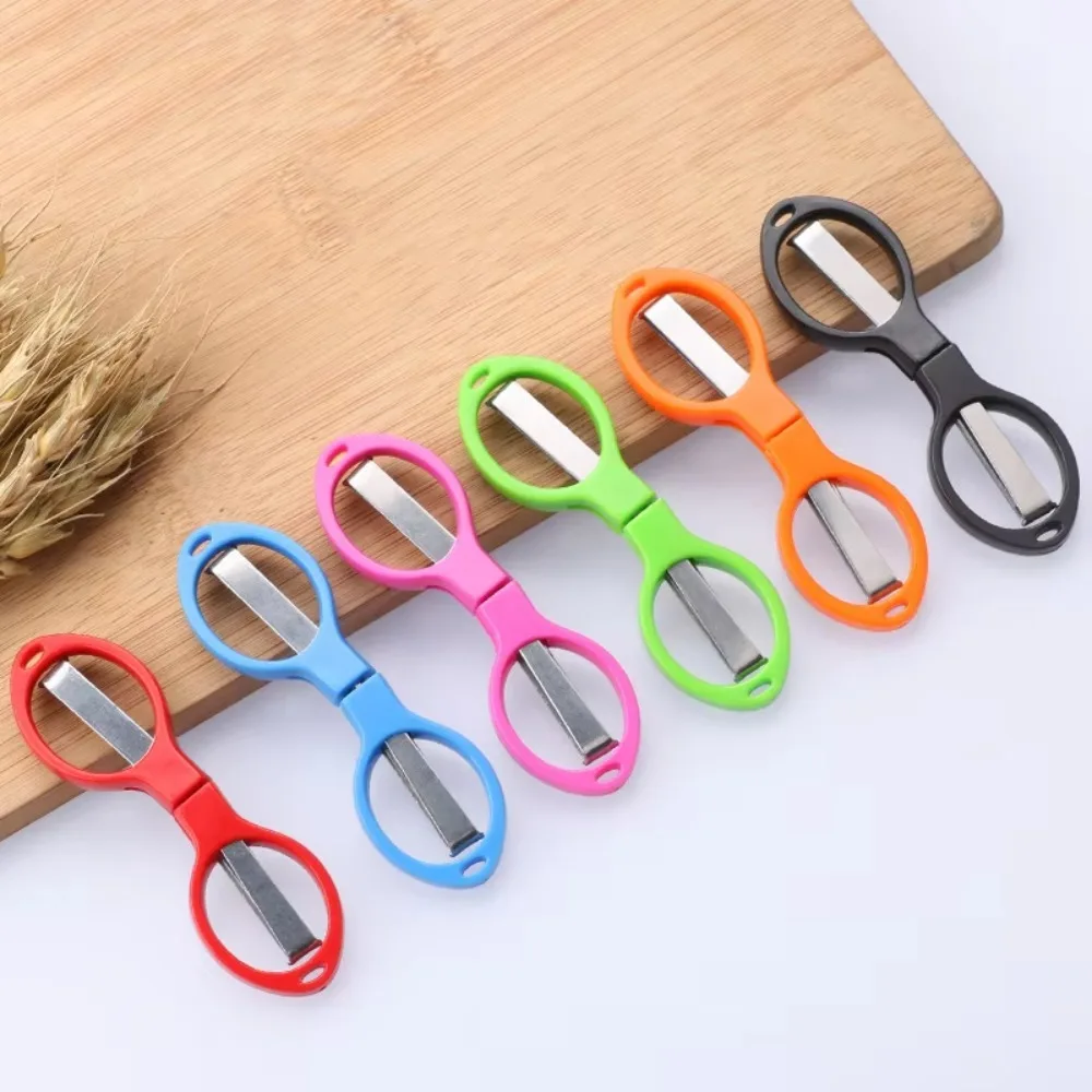 Scissors Multifunction Folding Plastic Handle 8 Words Stretch Stainless Steel for Child portable scissors cutter stationery scissors soft handle scissors