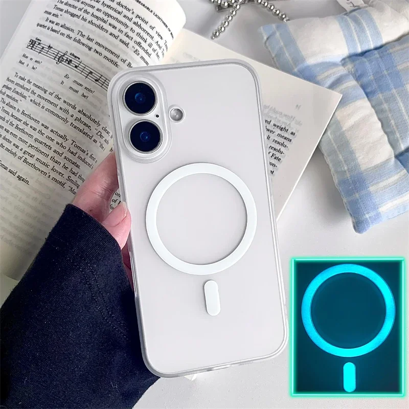 Luminous Matte Magnetic Hard Case with Magsafe Compatibility