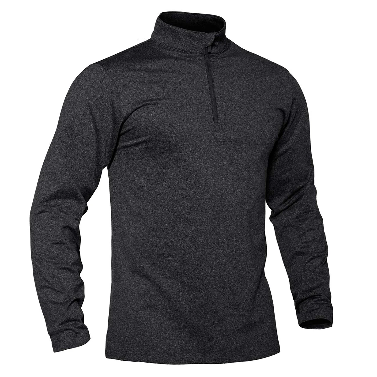 TACVASEN Frühling/Herbst Thermo Sport Pullover männer 1/4 Zipper Tops Atmungsaktive Gym Lauf T-shirt Pullover Männlich Activewear – Detail 11