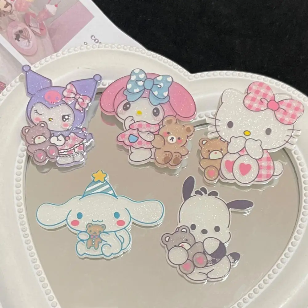 

Милый Sanrio Hellokitty My Melody Kuromi Cinnamoroll Pachacco симпатичная акриловая наклейка «сделай сам» Аксессуары материал подарок для девочек