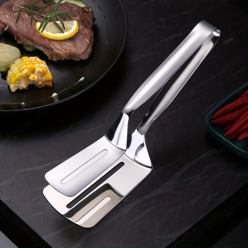 Stainless Steel Kitchens Tong Multi-purpose Gripper Bread Clip Steak Clamps Fried Steak Clamp Barbecue Tongs Beefsteak Turner food tongs