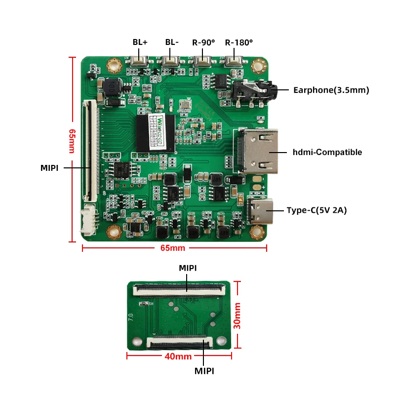 Wisecoco 7 inch 1920x1200 IPS Display For Game Console Ps4 Xbox Raspberry Pi Screen Mac Camera TV Box MIPI 40Pins Control Board