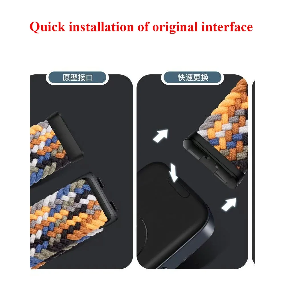 Magnetic Buckle Nylon Braided Loop Strap - Breathable & Comfortable Wristband