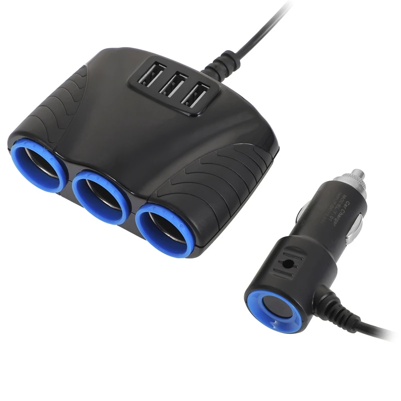 다기능 자동차 담배 라이터, 3 in 1 자동차 멀티 소켓 어댑터 분배기, 자동 USB 충전기 어댑터, 자동차 부품, 12V, 24V 