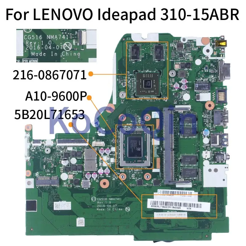 para Lenovo Ideapad 31015abr A10-9600p r5 M430 2gb Notebook Mainboard 5b20l716532 Cg516 Nma741 2160867071 Laptop Motherboard - Imagem 2