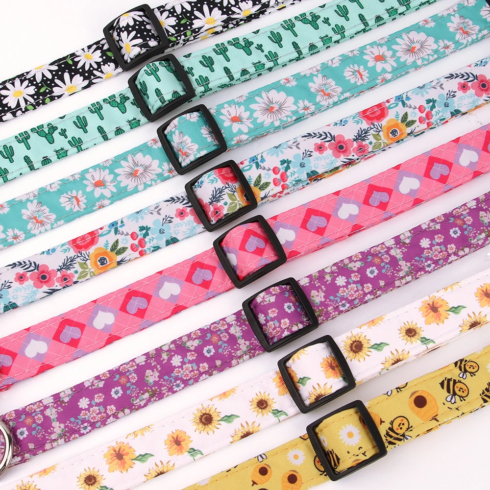 Nylon Dog Collar Cute Printed Dog Collars Spring Summer Pet Puppy Necklace Adjustable Small Medium Large Dogs Chihuahua Pug dog collar,pet collar,pet necklace