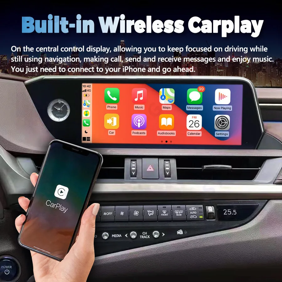 

For Lexus ES240 ES250 ES350 ES300h 2013-2017 Qualcomm8953 Android 12 Car Radio CarPlay Multimedia Video Player Autoradio Stereo