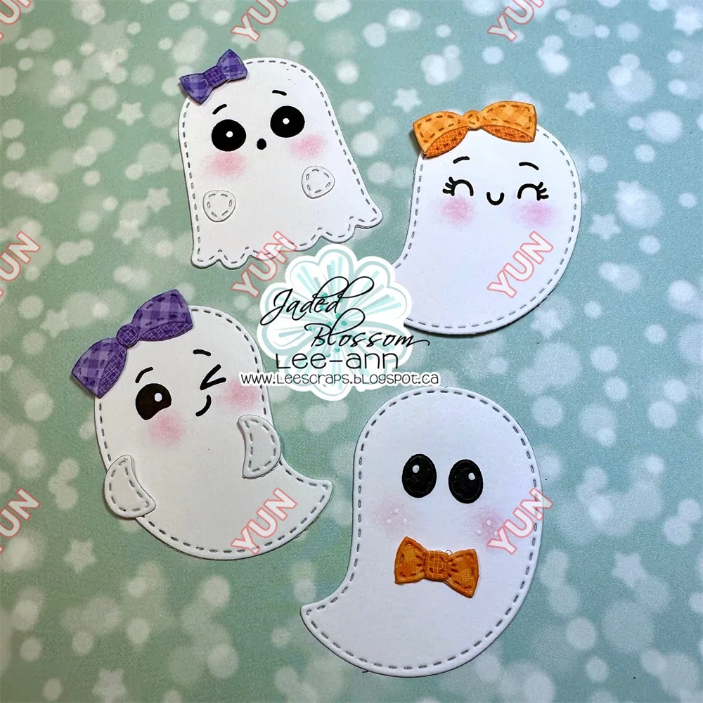 Gnome Friends Greetings Ghost Faces Die Bear Hugs Grunge Background Craft Cuts Dies Molds DIY Scrapbooking Diary September