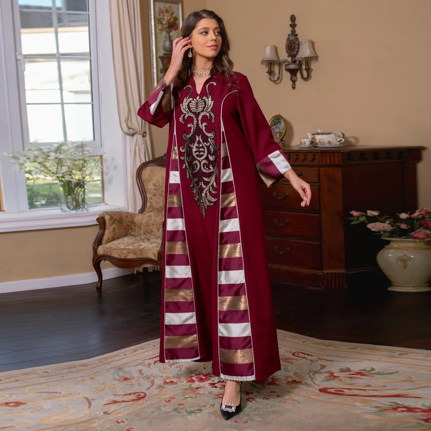 Loose Abaya Dubai Jalabiya Elegant Casual Embroidery Patchwork Kaftan Long Dress Ramadan Eid Gulf Abayas for Women Turkey Caftan