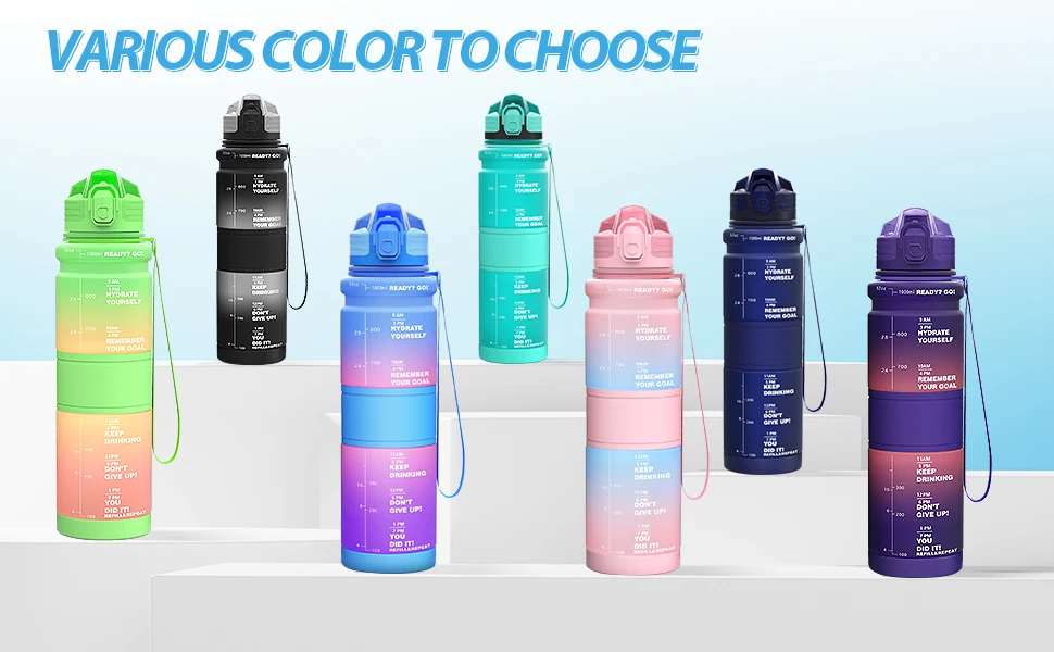 1 Liter Large Capacity Sports Water Bottle Leak Proof Colorful Plastic Cup Drinking Outdoor Travel Portable Gym Fitness Jugs S1e26184eb1ed45d68ec63f329faa18c8k