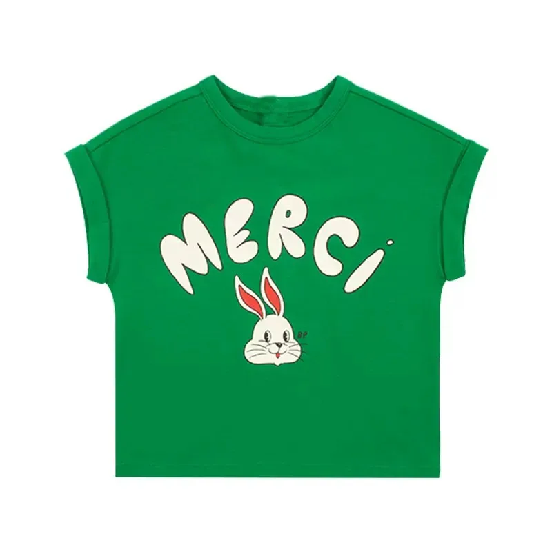 Solid Color Cartoon Cute Baby Tees Tops Summer Thin Loose Fashion Kids Tshirts Toddler Clothes Boys T Shirts Short-sleeved Child