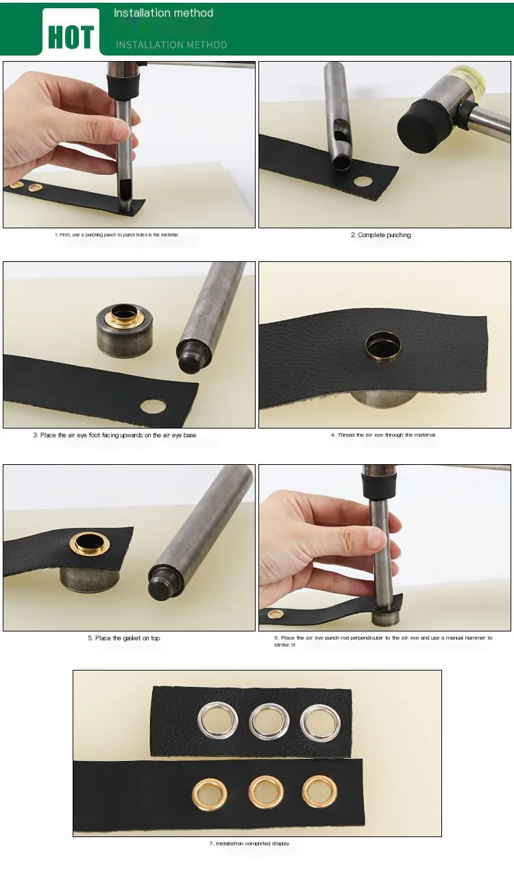 1 Set Handmade Metal Eyelets Mold Tool 3.0-20mm Eyelets Tool Grommet installation Carbon Steel DIY Accessories eyelet punch tool set,grommet punch tool,grommet tool kit,grommet tool
