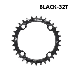 Ultralight MTB Narrow Wide Chainring - Round Bicycle Crankset Tooth Chainwheel (32T Black)