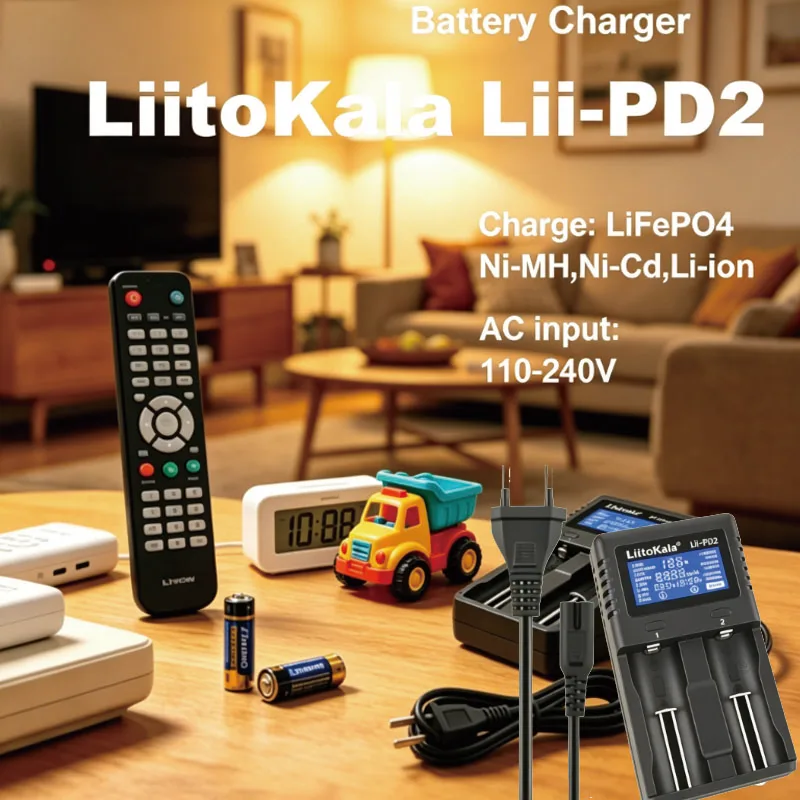 LiitoKala Lii-PD2 18650/18500/16340/26650/21700/20700/18350/CR123A 3.7V 1.2V 배터리용 범용 리튬 이온 배터리 충전기