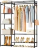 Wardrobe Closet, Portable Clothing Rack for Hanging Clothes, Free Standing Closet Organizers and Storage System with 4 Tiers She 1