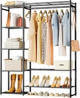 Wardrobe Closet, Portable Clothing Rack for Hanging Clothes, Free Standing Closet Organizers and Storage System with 4 Tiers She 1