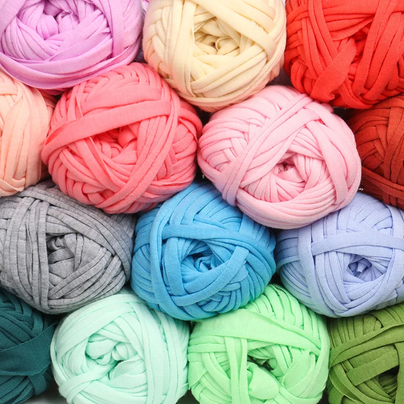 1Pc 100g T Shirt Thick Soft Cloth Yarn for Hand Knitting Crochet Woven Handbag Blanket Thick threads DIY mat slipper basket line 3