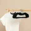 10pcs Cloth Hanger Flocking Plastic Space saving Anti slip Short Neck Cloth Hanger [Vertical Lift 2.36in] Drying Cloth Hanger 2