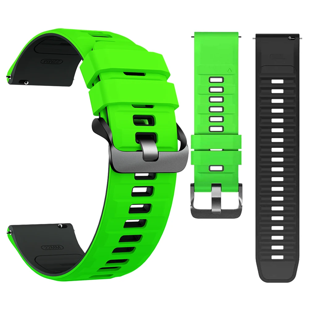 22mm Sport Watchband - Silicone Bracelet, Adjustable Strap Replacement