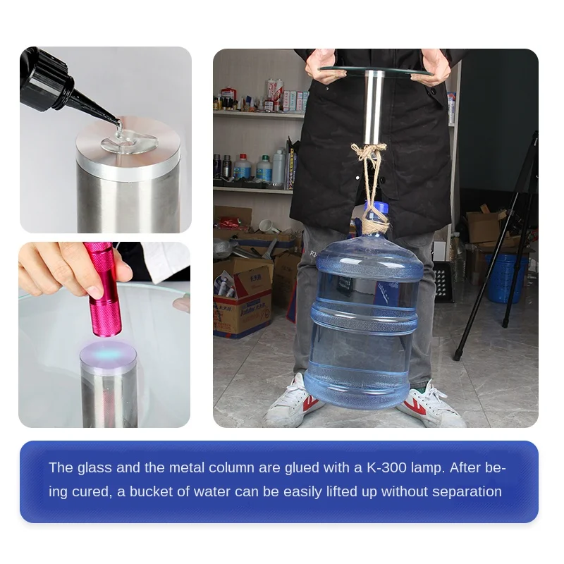 Super Glue Silicone Glue Sealant Glue Acrylate Glue Tempered Glass Glue Kafuter K300 50ML 250ML UV Shadowless Glue Clear Transparent Adhesive for Glass Crystal Acrylic Stickup Gluing