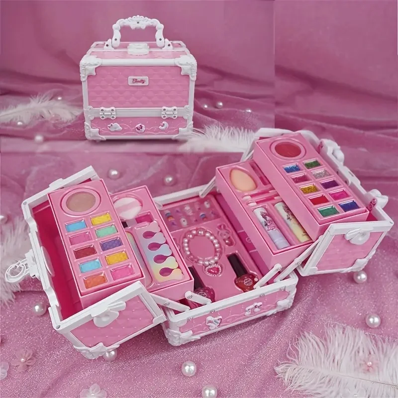 Children's makeup makeup set Treasure box Hand box nail polish washable toys for girls