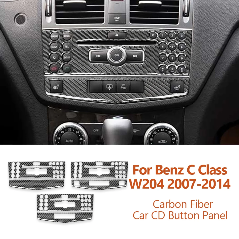

Для Mercedes Benz C Class W204 2007-2014 углеродное волокно Автомобильная CD Кнопка панель рамка Декоративные наклейки автомобильные аксессуары для интерьера
