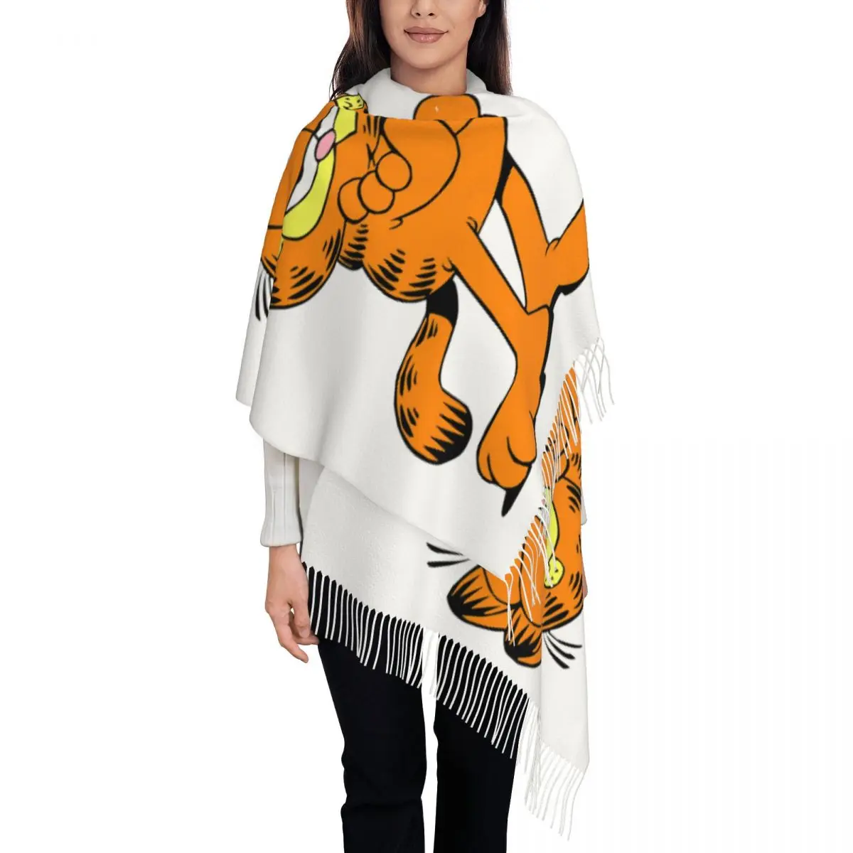 

Garfields Tassel Scarf Women Soft Lovely Cat Shawl Wrap Ladies Winter Scarves