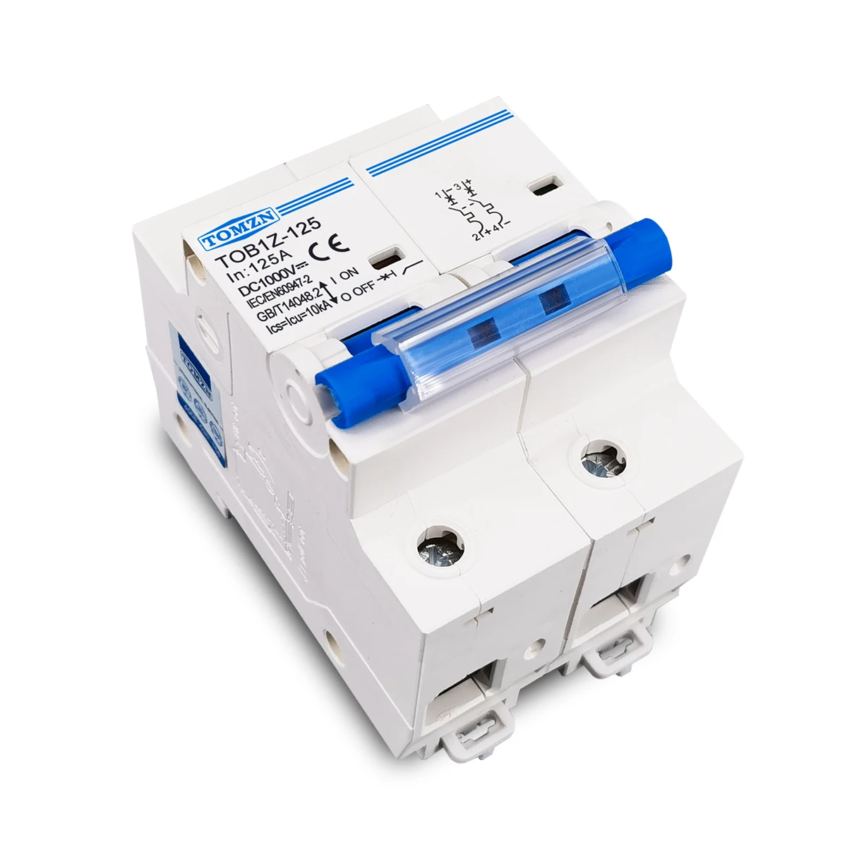 Circuit breaker 2P 1000V DC 80A 100A 125A for PV system C curve battery main switch