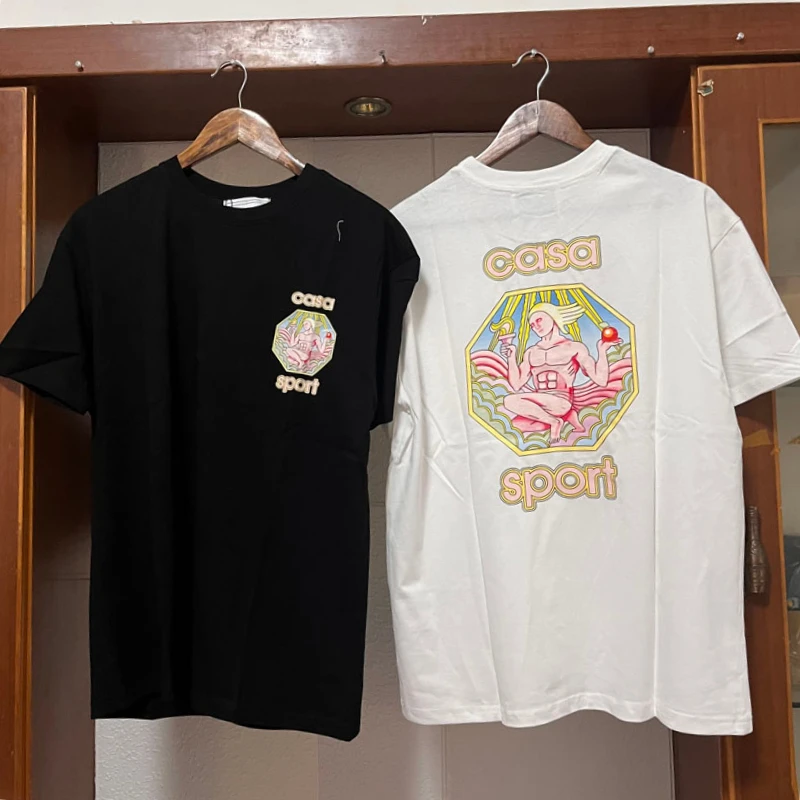 

Summer Fashion Casablanca T-shirt Men Women Casual Cotton Short Sleeve Tee Liberty Torch Print Casablanca Breathable T Shirt