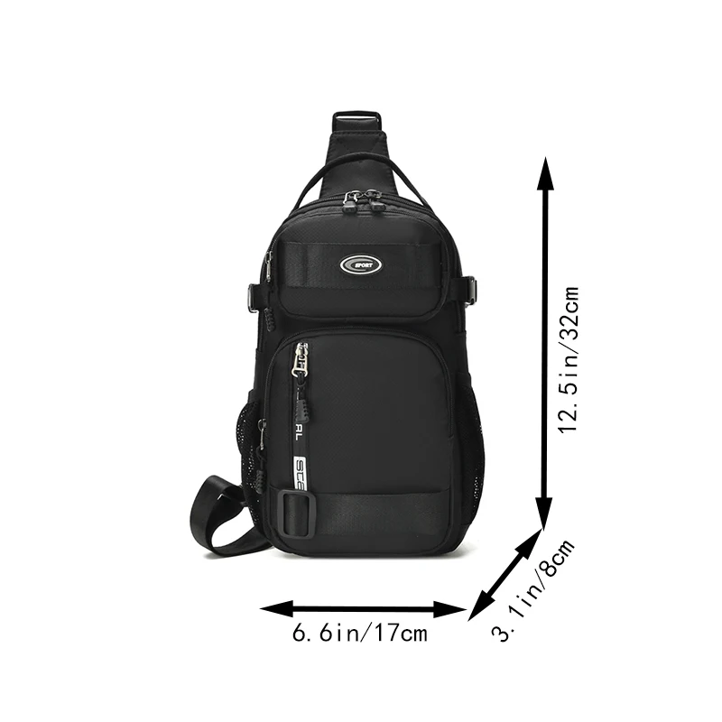 Riding backpack for men, men's chest bag, casual men's single shoulder bag, lightweight and large-capacity crossbody bag - 2