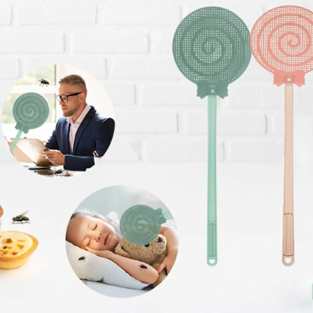 

Long Handle Fly Swatter New Hang Easy to Use Flyswatter Insect Killer Durable Solid Color Mosquito Swatter Outdoor Indoor