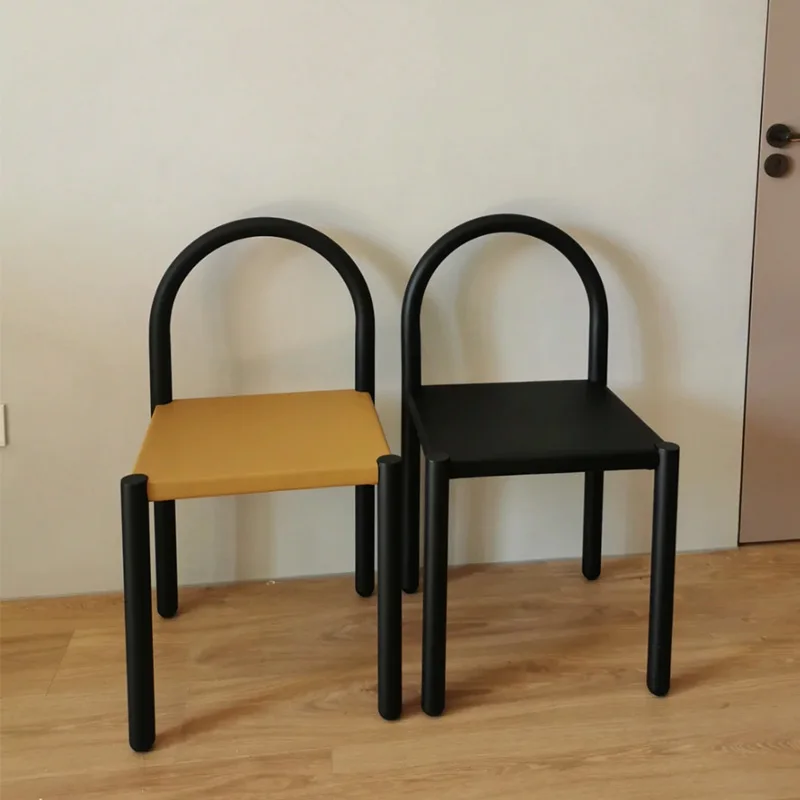 

Designer Leather Nordic Dining Chairs Metal Luxury Unique Nail Bar Lounge Chair Dining Room Steel Cadeiras De Jantar Furniture