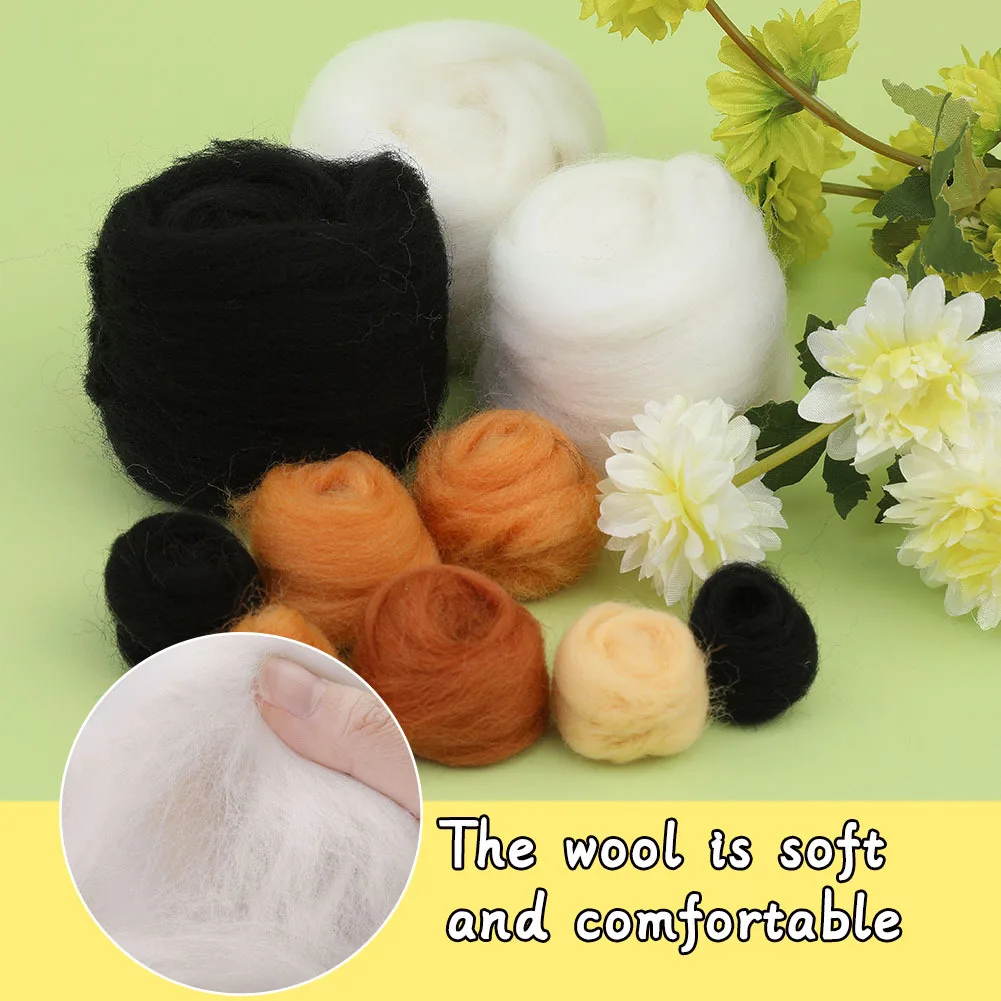 Animals Cat Dog DIY Needle Felting Set with Foam Mat for Handcraft Project Beginners Needle Felting Supplies Kits with Tools wool felting kit needle felt kit needle felting mat