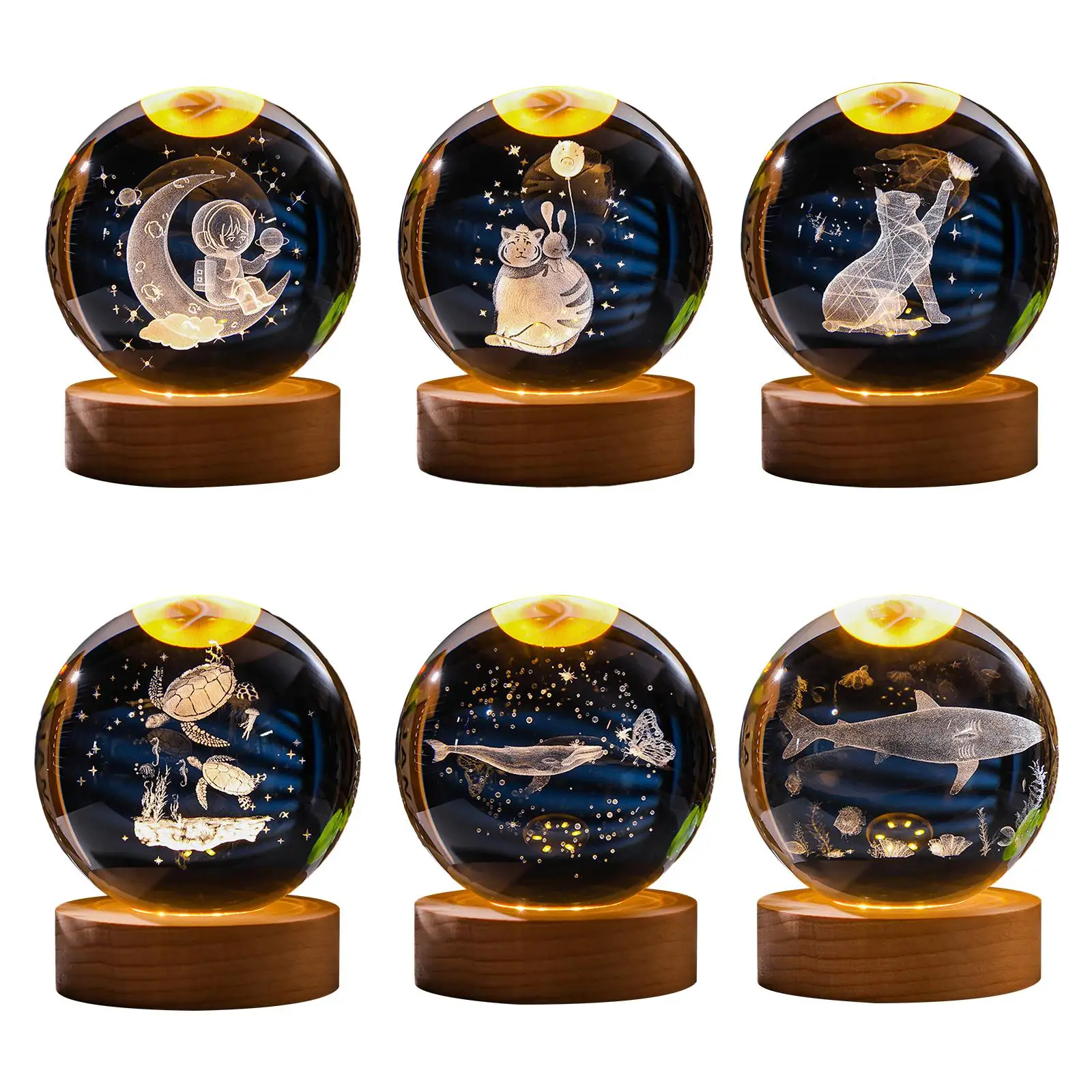 

2.4inch 3D Artificial Crystal Ball Night Light for Kids Friends Lover Sturdy