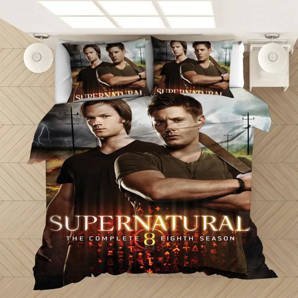 Supernatural Bedding Set Duvet Covers Supernatural TV Series Sam Dean Comforter Bedding Sets Bedclothes Bed Linen(NO Sheet) S1e26fe90343a4b70bef61d6ceb2a772dM