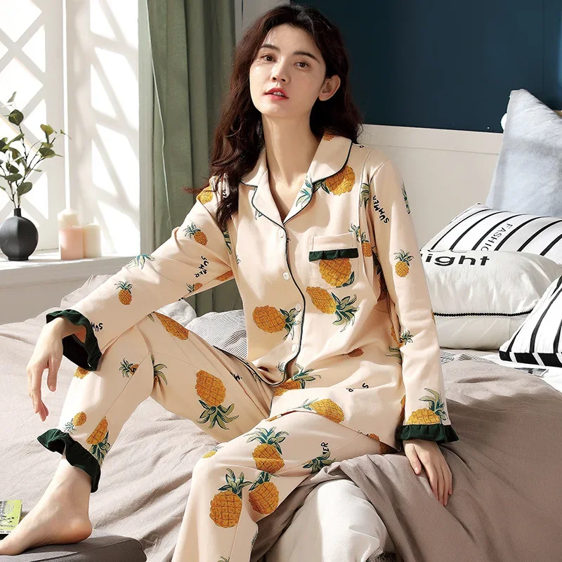 Sleepwear Long Sleeve Cotton Maternity Pajamas Prenatal Postpartum Side Opening Breastfeeding Pajama Sets Homewear Loungewear