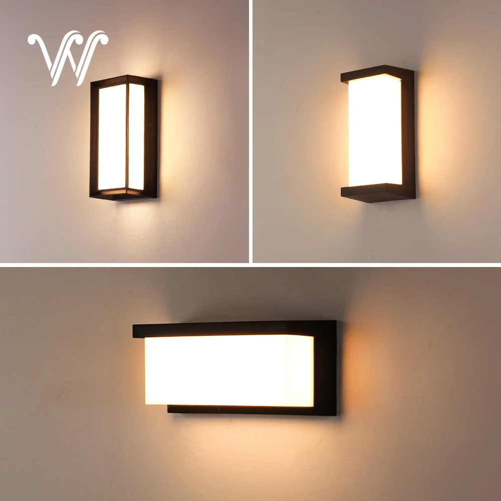 IP65 Waterproof Outdoor 24W AC85-265V LED Wall Lamp Plastic Lamp Body Warm White Porch Light Garden Light
