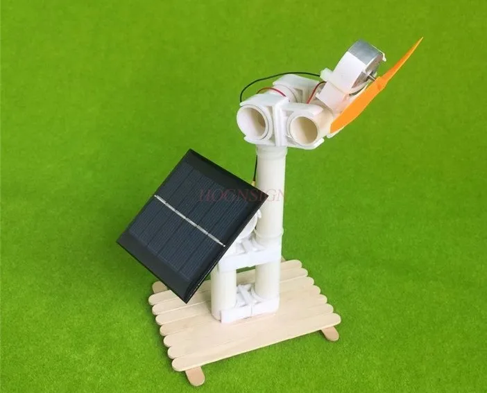 

DIY solar fan small technology small invention environmental protection material ice cream stick boy's homework model