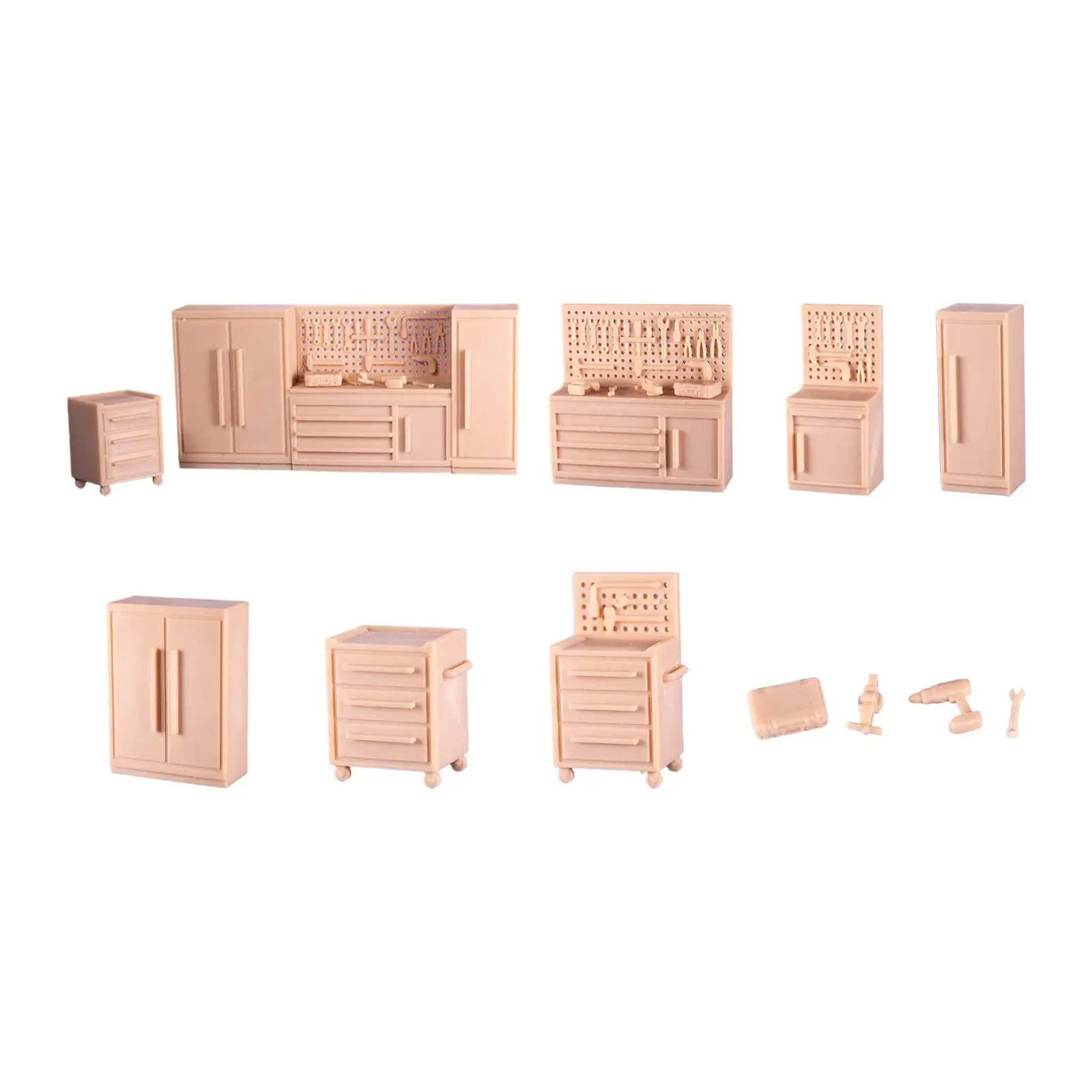

1/64 Cabinet Auto Repair Tool Tiny Model for Desktop Ornament Garage Layout