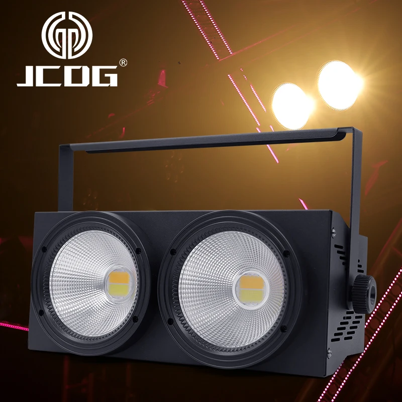 

JCDG 2 Eyes COB Audience Lights 2x100w LED DMX Stage Effect Blinder Light Cool and Warm White For DJ KTV Disco Stage Lighting