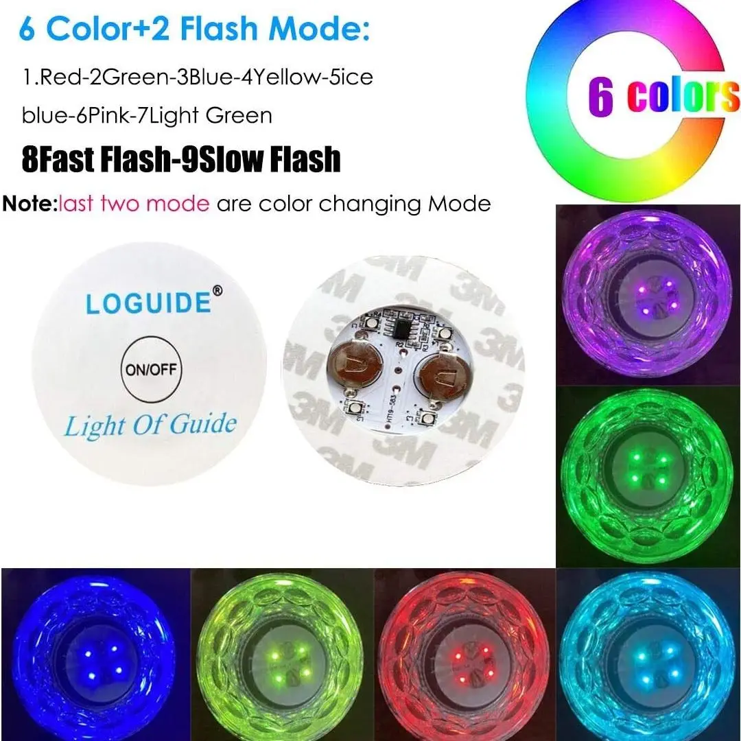 1-200PCS LED Coaster Lights Colorful Glowing Wine Bottle Stickers Bar Wedding Party Lighting Glowing Wine Bottle Stickers 3