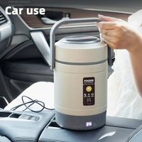 Boîte à déjeuner électrique portable 100-240V, cuiseur à riz pour voiture 12V, isolation thermique, boîte à déjeuner en acier inoxydable 304, doublure Double couche 4